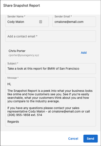 Snapshot Report   Email Functionality 